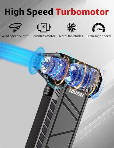 Compressed Air Duster-170000RPM Electric High-Speed Cordless Air Duster, Rechargeable Brushless Motor Blower, 4-Gear Adjustable and Press Adjustable Speed for Computer, Keyboard, Outdoor, House, Car in Saudi Arabia