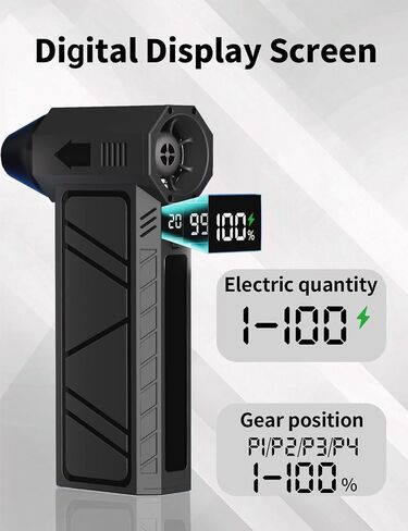 Compressed Air Duster-170000RPM Electric High-Speed Cordless Air Duster, Rechargeable Brushless Motor Blower, 4-Gear Adjustable and Press Adjustable Speed for Computer, Keyboard, Outdoor, House, Car in Saudi Arabia