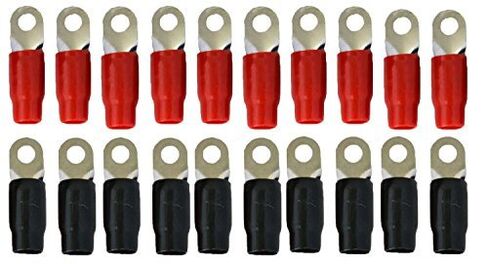 MK Audio GRT00-20 1/0 Gauge Crimp Ring Terminals Connectors 20 Pack (Red ، Black) in Saudi Arabia