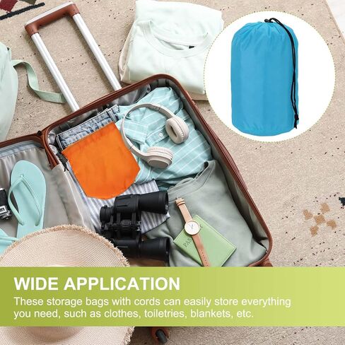 Stuff Sack, Nylon Waterproof Storage Sacks Portable Drawstring Dry Stuff Bag Gear Organization with Toggle, 7x13Inch Fit for Backpacking Camping Traveling Hiking(Black) in Saudi Arabia