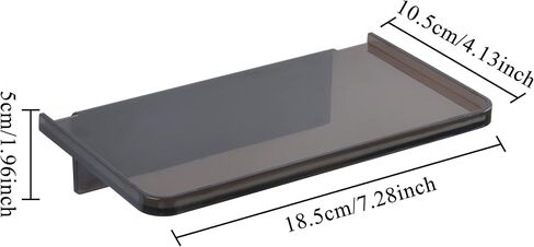Stick-on Wall Shelf - Small Wall Mounted Adhesive Clear Acrylic Shelf Phone Holder Shelves Wipes Rack for Bathroom,Kitchen,Toilet,Office - Translucent in Kuwait