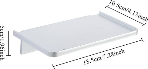 Stick-on Wall Shelf - Small Wall Mounted Adhesive Clear Acrylic Shelf Phone Holder Shelves Wipes Rack for Bathroom,Kitchen,Toilet,Office - Translucent in Kuwait