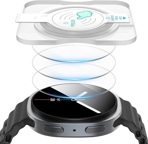 3 Pack for Samsung Galaxy Watch 8 40mm Screen Protector with Auto-Alignment Installation Kit Accessories, Anti Scratch, Bubble Free HD Tempered Glass Protective Film for Galaxy Watch 8 in Saudi Arabia