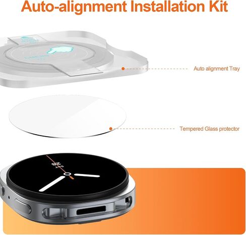 3 Pack for Samsung Galaxy Watch 8 40mm Screen Protector with Auto-Alignment Installation Kit Accessories, Anti Scratch, Bubble Free HD Tempered Glass Protective Film for Galaxy Watch 8 in Saudi Arabia