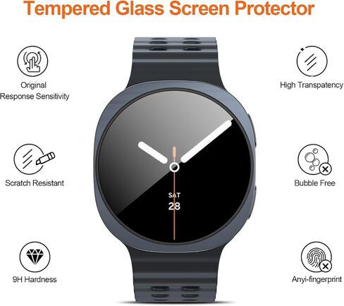 3 Pack for Samsung Galaxy Watch 8 40mm Screen Protector with Auto-Alignment Installation Kit Accessories, Anti Scratch, Bubble Free HD Tempered Glass Protective Film for Galaxy Watch 8 in Saudi Arabia