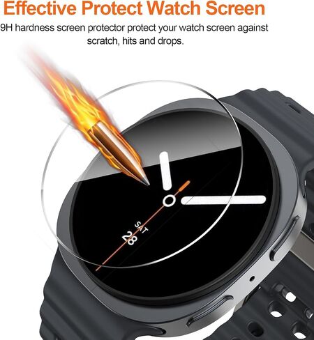 3 Pack for Samsung Galaxy Watch 8 40mm Screen Protector with Auto-Alignment Installation Kit Accessories, Anti Scratch, Bubble Free HD Tempered Glass Protective Film for Galaxy Watch 8 in Saudi Arabia