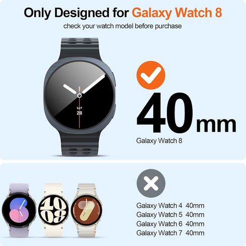 3 Pack for Samsung Galaxy Watch 8 40mm Screen Protector with Auto-Alignment Installation Kit Accessories, Anti Scratch, Bubble Free HD Tempered Glass Protective Film for Galaxy Watch 8 in Saudi Arabia