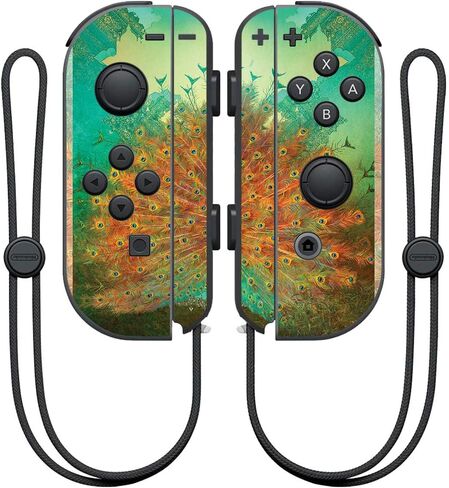 Mayyskins الجلد متوافق مع Nintendo Joy -Con Controller - Pretty Peacock | غلاف الالتفاف الواقي ، الدائم ، والفريد من نوعه | من السهل تطبيق الأنماط وإزالتها وتغييرها | صنع في الولايات المتحدة in Saudi Arabia