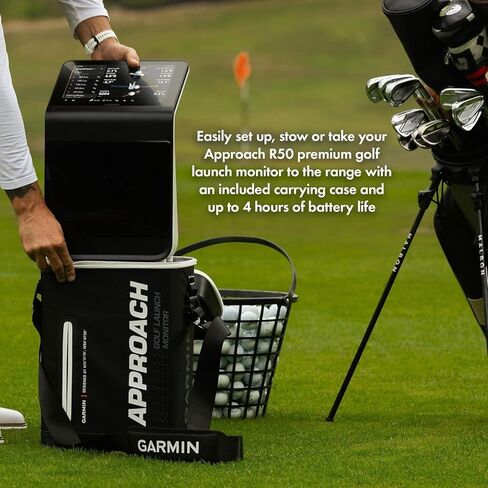 Garmin Neakping R50 Premium Golf Laffic Monitor & Simulator Bundle - Ball & Club Metrics ، شاشة ملونة مقاس 10 بوصات مع CASE ، ومرسل HDMI اللاسلكي ، و 25 قدمًا 4K HDMI كابل ، ومزيد in Saudi Arabia