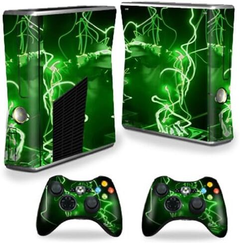 MightySkins Skin Compatible with Microsoft Xbox 360 S Slim + 2 Controller Skins wrap Sticker Skins Scratch in Saudi Arabia