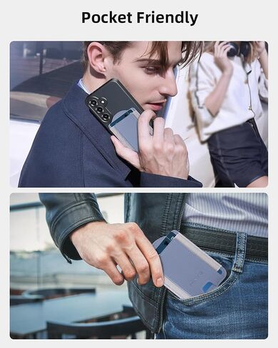 محفظة Mag-Safe لسلسلة Galaxy S25/S24 مع حالة مغناطيسية و iPhone 12/13/14/15/16/17 ، لا توجد حالة ، حامل بطاقات 6 ، RFID Leather Slim ، Black in Kuwait