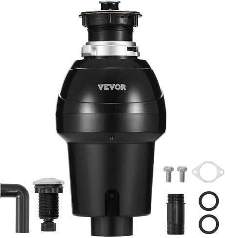 التخلص من القمامة VEVOR ، 1HP 3270 دورة في الدقيقة محرك DC ، التغذية المستمرة تغذية نفايات الحوض ، EZ Connect in Kuwait