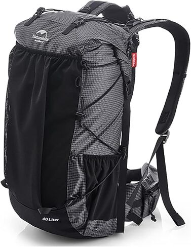 حقيبة ظهر Naturehike للمشي لمسافات طويلة والتخييم 45L/65L إطار داخلي خفيف الوزن مع غطاء مطر لحقائب الظهر للرياضات الخارجية ((40+5) L أسود، (40+5) L) in Kuwait