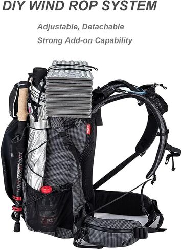 حقيبة ظهر Naturehike للمشي لمسافات طويلة والتخييم 45L/65L إطار داخلي خفيف الوزن مع غطاء مطر لحقائب الظهر للرياضات الخارجية ((40+5) L أسود، (40+5) L) in Kuwait