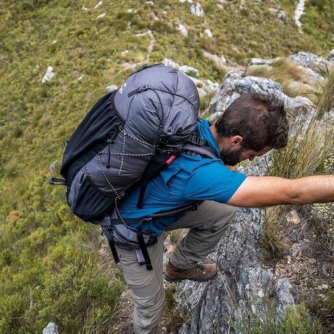 حقيبة ظهر Naturehike للمشي لمسافات طويلة والتخييم 45L/65L إطار داخلي خفيف الوزن مع غطاء مطر لحقائب الظهر للرياضات الخارجية ((40+5) L أسود، (40+5) L) in Kuwait
