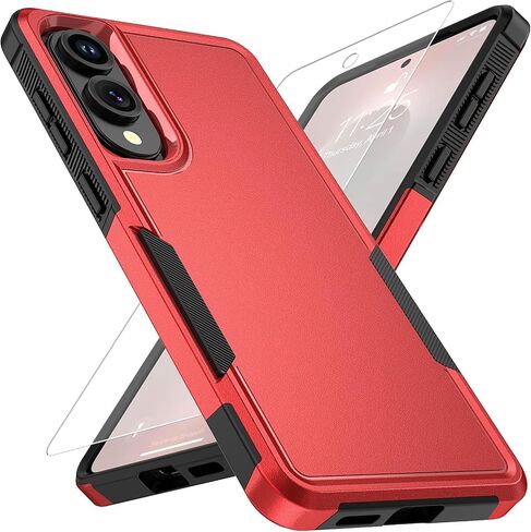 for Samsung Galaxy S25 Edge Case with HD Screen Protector, 10 FT Military Grade Drop Protection, Anti-Slip Breathable Design, Air Cushion Full-Body Protection Phone Case, Black in Saudi Arabia