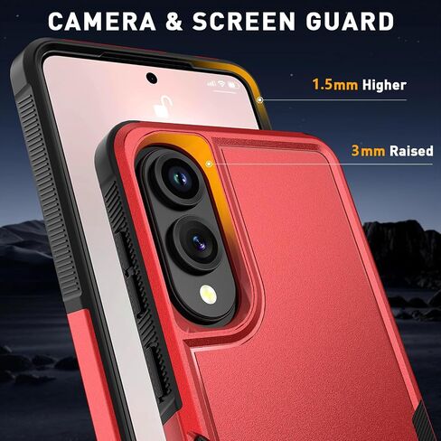 for Samsung Galaxy S25 Edge Case with HD Screen Protector, 10 FT Military Grade Drop Protection, Anti-Slip Breathable Design, Air Cushion Full-Body Protection Phone Case, Black in Saudi Arabia