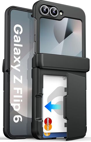 بالنسبة إلى Samsung Galaxy Z Flip 5 Wallet Case مع حامل البطاقة (3 بطاقات) وحماية الشاشة الخارجية وحماية المفصلات ، حالة غلاف واقية من Galaxy Z Flip 5 ، الأرجواني الداكن in Kuwait