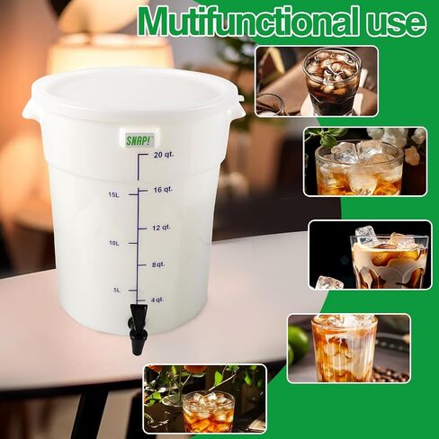 Snap! Cold Brew Round Bucket- 5 gallon Commercial Cold Brew System,Cold Brew Coffee Set-Whtie in Saudi Arabia