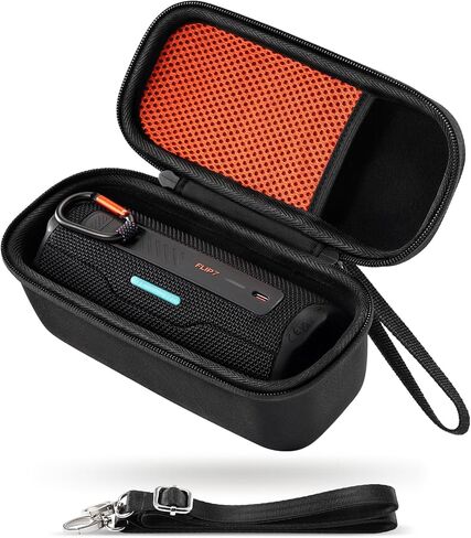 ProCase Hard Travel Carrying Case for JBL Flip 7 Flip 6/5/4, Portable Waterproof Speaker Storage Bag with Shoulder Strap, Protective Holder Cover for Charging Cable Accessories -Black in Saudi Arabia