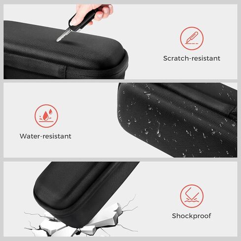 ProCase Hard Travel Carrying Case for JBL Flip 7 Flip 6/5/4, Portable Waterproof Speaker Storage Bag with Shoulder Strap, Protective Holder Cover for Charging Cable Accessories -Black in Saudi Arabia