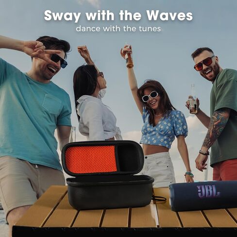 ProCase Hard Travel Carrying Case for JBL Flip 7 Flip 6/5/4, Portable Waterproof Speaker Storage Bag with Shoulder Strap, Protective Holder Cover for Charging Cable Accessories -Black in Saudi Arabia
