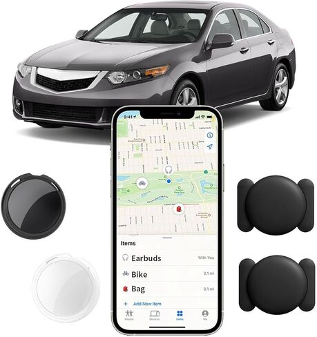 2 Pack No Subscription GPS Tracker for Vehicles Work with Find My(iOS Only) Global Coverage Real Time Mini Tracker Tags Hidden Car Locator Tracking Device with Magnetic Case No Monthly Fee Required in Kuwait