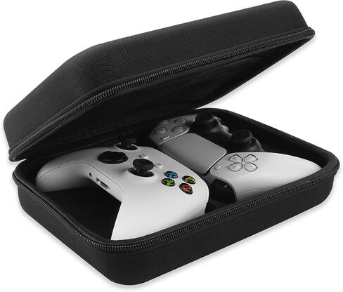 GEEKRIA Two Controllers Travel Carrying Bag Compatible with Sony PS5 DualSense, DualShock 2/4, Xbox One, Series X, 8BitDo Pro2, Protective Storage with Internal Mesh Pocket in Saudi Arabia