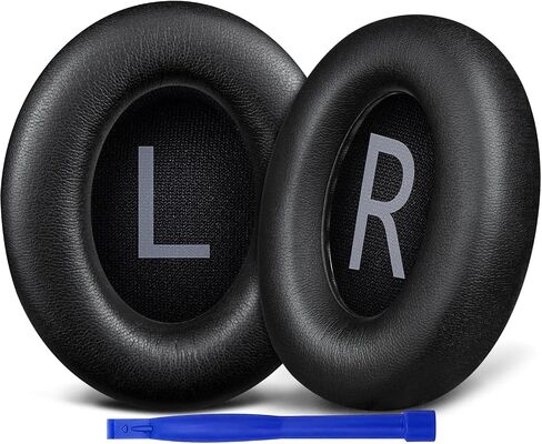 SOULWIT Protein Leather Replacement Earpads for Bose 700 (NC700) Wireless Headphones, Ear Pads Cushions with Softer Protein Leather, High-Density Noise Cancelling Foam, Added Thickness - Black in Saudi Arabia