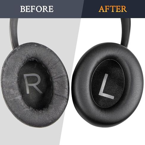 SOULWIT Protein Leather Replacement Earpads for Bose 700 (NC700) Wireless Headphones, Ear Pads Cushions with Softer Protein Leather, High-Density Noise Cancelling Foam, Added Thickness - Black in Saudi Arabia
