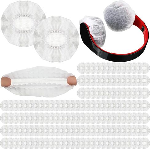 Hoteam 500 PCS أغلفة أغطية أذن يمكن التخلص منها لسماعات الرأس الزائدة-8-11 سم الأغطية غير المنسوجة للصالات الرياضية والصالونات ومتاجر الإلكترونيات in Saudi Arabia