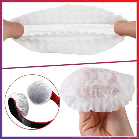 Hoteam 500 PCS أغلفة أغطية أذن يمكن التخلص منها لسماعات الرأس الزائدة-8-11 سم الأغطية غير المنسوجة للصالات الرياضية والصالونات ومتاجر الإلكترونيات in Saudi Arabia