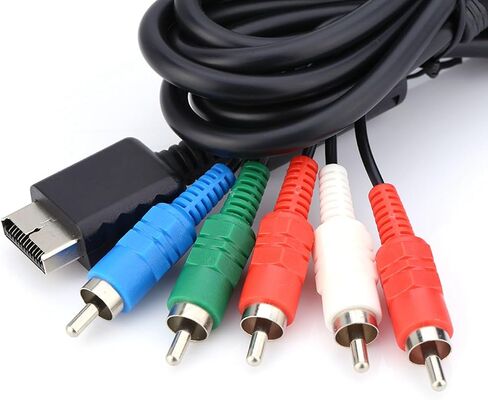 PS2 PS3 AV Multi Out to Component Video Audio Cable ، فيديو مذهل ونقل صوت إلى HDTV أو EDTV ، سترة سميكة ومرنة in Saudi Arabia