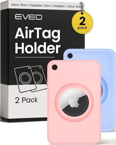 EVEO™ Apple AirTag Wallet Holder – (2 Pack) Ultra Thin Wallet AirTag Card Holder for Apple Tag | Secure Fit Air Tag Card for Everyday Carry – Slim AirTag Cardholder *Apple AirTag Not Included in Kuwait