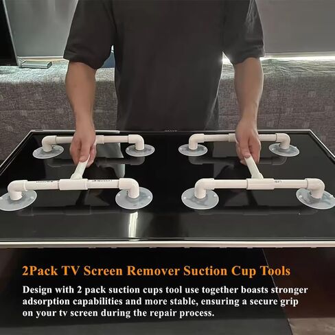 2Pack Heavy Duty LCD TV Screen Suction Cup, Strong Vacuum Suction Cups for TVs LED LCD Glass Mirror Screen Panel Granite Tiles, Television Screens Panel Removal Tools Kit for 32-75 inch TV in Kuwait