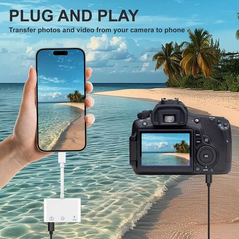Aux to USB C to USB Adapter, 3-in-1 USB OTG Adapter with USB C to 3.5mm Audio Adapter and 60W PD Fast Charging Port, Compatible with iPhone 15/16, iPad Pro, MacBook, Samsung Galaxy S23 and More in Saudi Arabia
