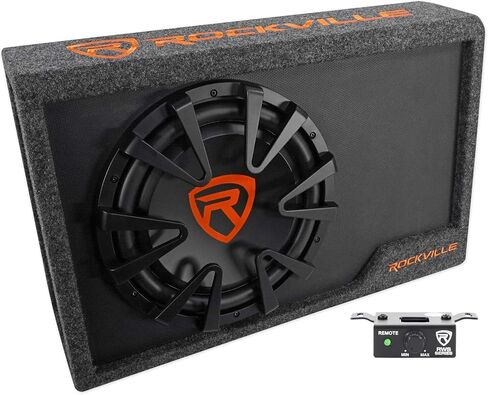 Rockville Bundle: RWS12CA Slim 1200 Watt 12 "تضخم حزمة مضخم صوت مضخم للسيارة مع RWK81 8 Gauge Complete Amp Amp Wire مع 100 ٪ Copper RCA (عنصران) in Saudi Arabia