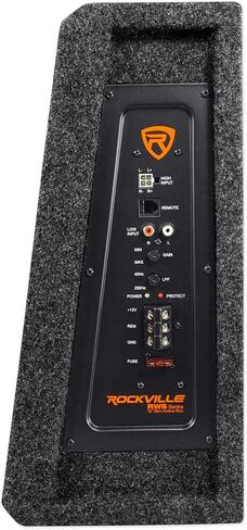 Rockville Bundle: RWS12CA Slim 1200 Watt 12 "تضخم حزمة مضخم صوت مضخم للسيارة مع RWK81 8 Gauge Complete Amp Amp Wire مع 100 ٪ Copper RCA (عنصران) in Saudi Arabia