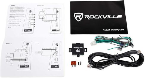 Rockville Bundle: RWS12CA Slim 1200 Watt 12 "تضخم حزمة مضخم صوت مضخم للسيارة مع RWK81 8 Gauge Complete Amp Amp Wire مع 100 ٪ Copper RCA (عنصران) in Saudi Arabia
