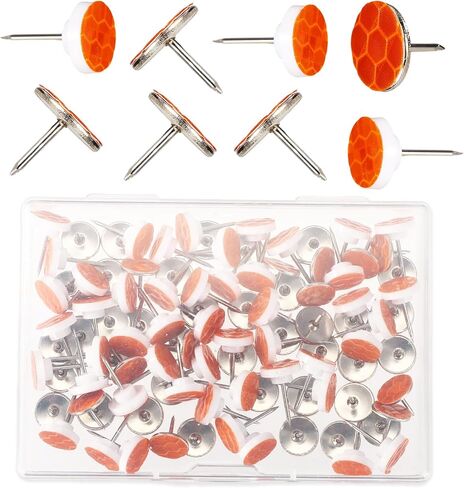 100pcs Reflective Tacks for Trail Marking, 2 Styles High Visibility Glow Tacks Marking Pegs Reflective Trail Markers for Hunting Hiking Tree Stand Camping (Silver) in Saudi Arabia