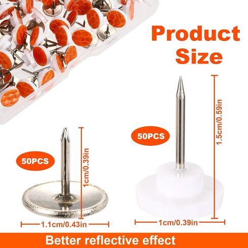 100pcs Reflective Tacks for Trail Marking, 2 Styles High Visibility Glow Tacks Marking Pegs Reflective Trail Markers for Hunting Hiking Tree Stand Camping (Silver) in Saudi Arabia
