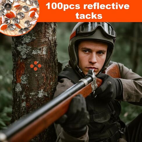 100pcs Reflective Tacks for Trail Marking, 2 Styles High Visibility Glow Tacks Marking Pegs Reflective Trail Markers for Hunting Hiking Tree Stand Camping (Silver) in Saudi Arabia