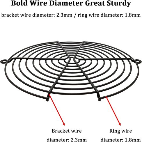 172mm Computer Case Fan Filter Grills, Finger Guard Protection Cover, Black Color - 2 Pack in Kuwait