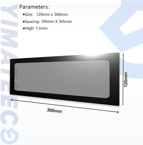 مرشح الغبار PC 360mm لمروحة مبرد الكمبيوتر/PSU/Routers NYLON 80 شبكة ، مرشح الغبار المغناطيسي غلاف الغبار غلاف الغبار شبكة مروحة مروحة مروحة الكمبيوتر (النايلون ، 120 × 360 مم ، 2 مساءً ، أسود) in Kuwait