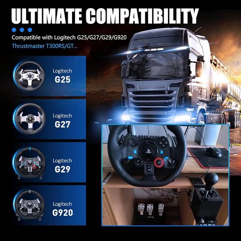 Camoo PC USB Racing Simulator Shifter Shift 6+R PC Simulator Simulator Simulater لـ ETS ، Dust ، WRC ، LFS Games ، متوافق مع G29 G27 G25 G920 T300RS/GT Teenering Wheel ، تجربة قيادة حقيقية in Saudi Arabia