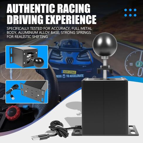 Camoo PC USB Racing Simulator Shifter Shift 6+R PC Simulator Simulator Simulater لـ ETS ، Dust ، WRC ، LFS Games ، متوافق مع G29 G27 G25 G920 T300RS/GT Teenering Wheel ، تجربة قيادة حقيقية in Saudi Arabia