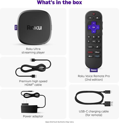 Roku Ultra 2024 (Renewed) – 4K Streaming Device with HDR10+, Dolby Vision & Atmos, Wi-Fi 6, Bluetooth, Rechargeable Voice Remote Pro with Backlit Buttons, Free & Live TV in Saudi Arabia