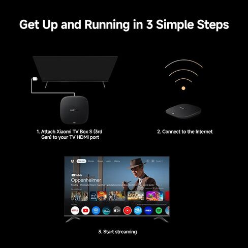 Xiaomi TV Box S 3rd Gen - 4K UHD, Google TV, 32GB Memory, Dolby Vision & Atmos, WiFi 6, HDMI 2.1, Fast Streaming, Compact and Powerful in Saudi Arabia