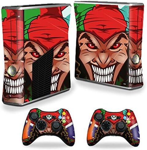 MightySkins Skin Compatible with Microsoft Xbox 360 S Slim + 2 Controller Skins wrap Sticker Skins Jolly Jester in Saudi Arabia