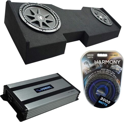 Ammarony Audio متوافق مع 2014-2018 GMC Sierra Crew Cab Kicker Bundle Comp C12 Dual 12 "Sub Box Harmony HA-A800.1 AMP in Saudi Arabia